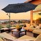 10 Feet Cantilever Umbrella with 32 LED Lights and Solar Panel Batteries